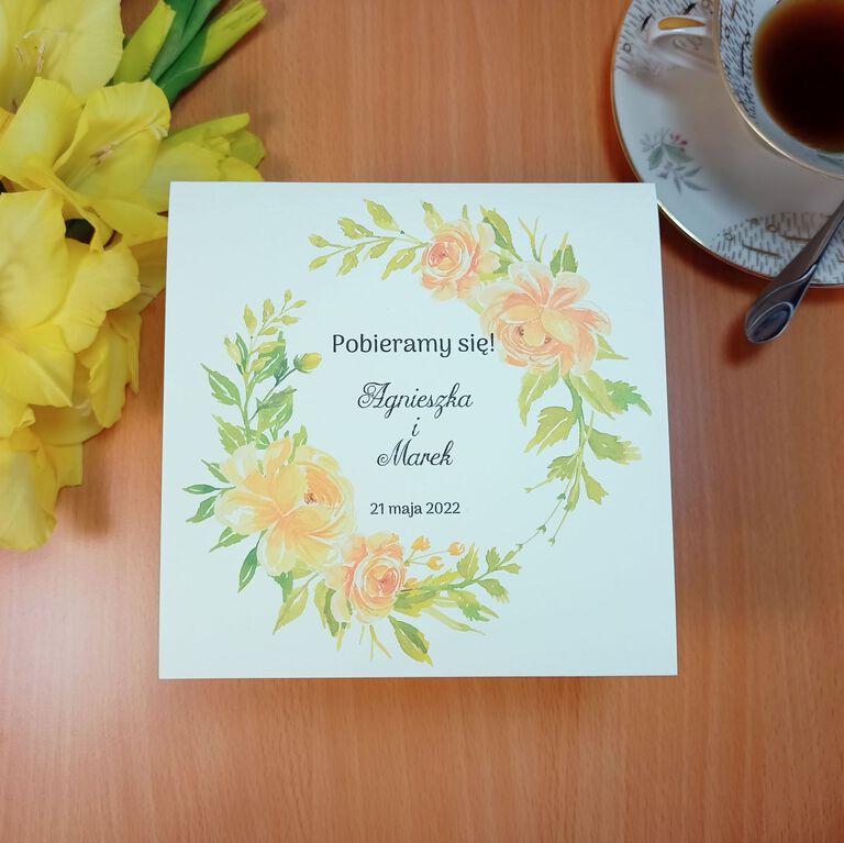 Zaproszenie żółte kwiaty (1)